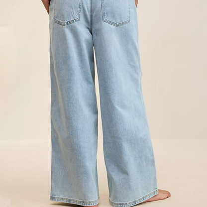 Daydream Denim Drawstring Pull‑On Wide‑Leg Pants Trousers